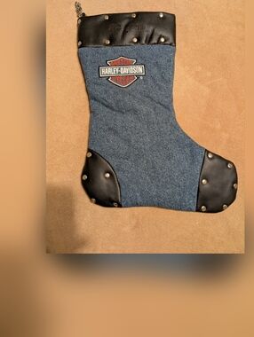 Authentic Harley-Davidson® Blue Denim and Black Vegan Studded🎄Stocking Stuffer